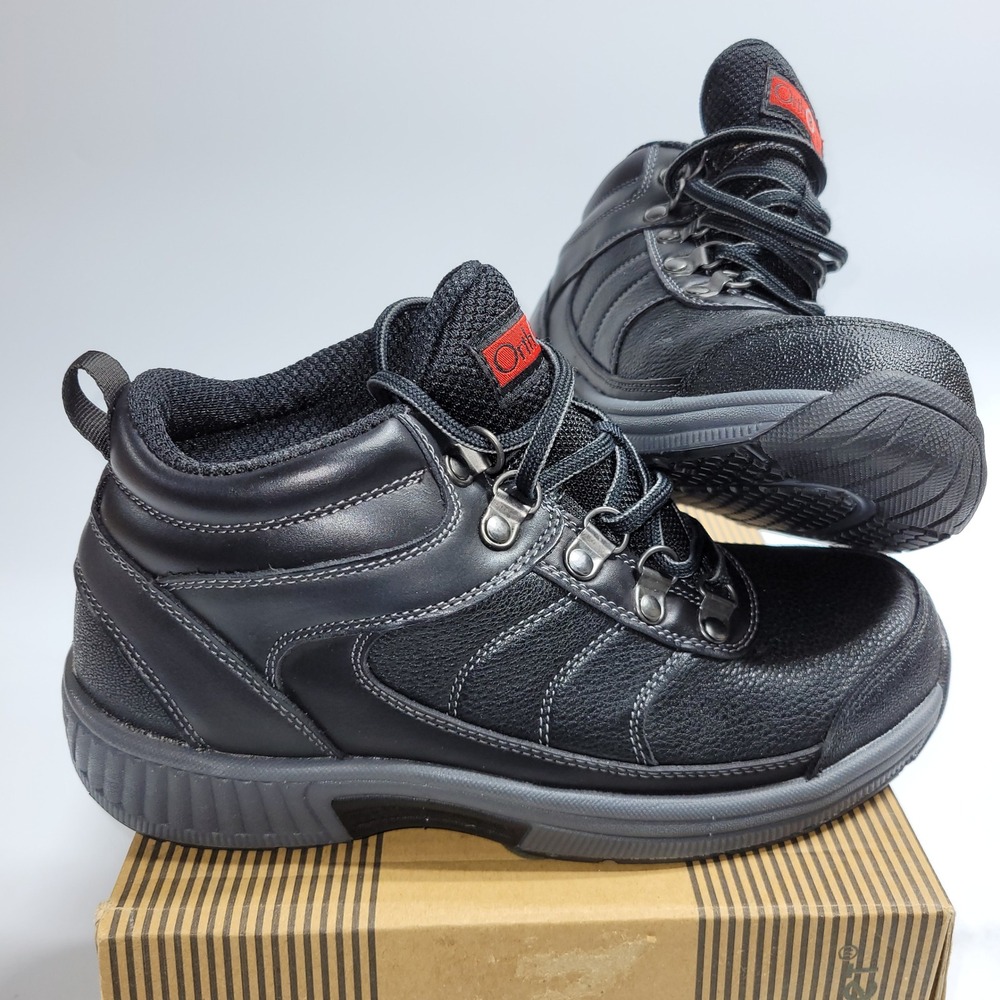 Orthofeet Delta 880 Black Leather Orthopedic Boots Womens 6.5 B Medium Ankle NEW